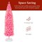 Pencil Artificial Christmas Tree with 300 2-in-1 White & Multicolor LED Lights & Sturdy Metal Base
